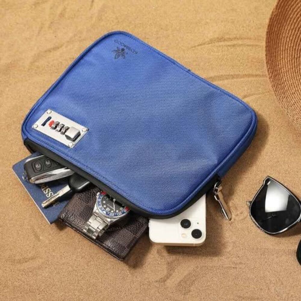 Anti-Theft Locking Beach Bag, 9x7.5-inch Portable Beach Safe for Securing Your V